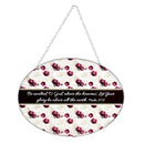 Dicksons Be Exalted Let Your Glory Be Above The Earth White and Red 9 x 6 Metal and Glass Oval Shaped Suncatcher with Hanging Chain