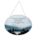 Dicksons Do Not Be Anxious - Philippians 4:6, Blue/Grey 9 x 6 Inch Metal/Glass Window Suncatcher