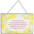 Dicksons Fruit of The Spirit Lemon Yellow and White 8 x 5 Inch Metal and Glass Suncatcher with Suction Cup