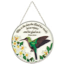 Dicksons Day The Lord Has Made Green Hummingbird 6 x 6 Glass Sun Catcher with Suction Cup