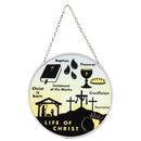 Dicksons Life of Christ Sunrise Silhouette 6 inch Glass Sun Catcher with Suction Cup