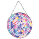 Dicksons Enjoy The Journey Kaleidoscope of Colors 9 x 6 Inch Metal and Glass Suncatcher with Suction Cup