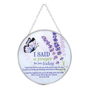 Dicksons Lavender Flower Butterfly, I Said A Prayer, Purple 6 x 6 Inch Metal/Glass Window Suncatcher