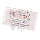 Dicksons Mom I Know That I Can Do All Things White And Purple 6 x 3 Ceramic Tabletop Decorative Painted Subway Tile With Easel Stand