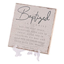 Dicksons Baptized Strengthen Your Life Pale Brown 6 x 6 Ceramic Decorative Tabletop Tile With Easel Stand