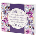 Dicksons Blessed Holds Hand Molds Mother Lilac Floral 10 x 8 MDF Table Top Block Sign