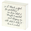 Dicksons Thank God for Protecting Me Whitewash 3 x 3 MDF Table Top Block Sign
