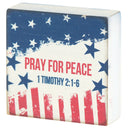 Dicksons Peace Star Spangled Design Encouraging Verse Block Style Multicolor 3 x 3 MDF Mini Tabletop Plaque