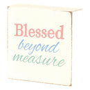 Dicksons Blessed Beyond Measure Encouraging Block Style Distressed Finish White 3 x 3 MDF Mini Tabletop Plaque