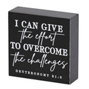 Dicksons I Can Give Effort Overcome Challenges Black and White 3 x 3 Inch MDF Decorative Wall Tabletop Sign Plaque