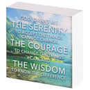 Dicksons God Grant Me The Serenity - 3 Inch Blue/Green MDF Wood Block Sign for Tabletop