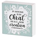 Dicksons Inspirational Christian Block Sign Tabletop Plaque 3 x 3 Inch MDF In Christ