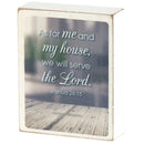 Dicksons As For Me And My House Grey and White 3 x 4 Inch Wood Table Top Block Sign