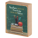 Dicksons Teachers Plant Seeds of Knowledge Green 3 x 4 Wood Wall Tabletop Sign Plaque