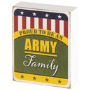 Dicksons Proud Army Family Patriot Green 3 x 4 Wood Wall Tabletop Sign Plaque
