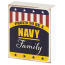 Dicksons Proud Navy Family Patriot Blue 3 x 4 Wood Wall Tabletop Sign Plaque