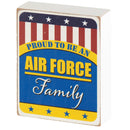 Dicksons Proud to Be an Air Force Family Blue 3 x 4 Wood Wall Tabletop Sign Plaque
