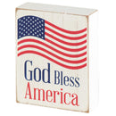 Dicksons God Bless America Red White 3 x 4 Wood Wall Tabletop Sign Plaque