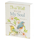 Dicksons It Is Well With My Soul Distressed White 3 x 4 MDF Wall Tabletop Sign Plaque