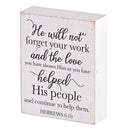 Dicksons He Will Not Forget Whitewashed 3 x 4 Inch MDF Decorative Wall Tabletop Sign Plaque