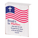 Dicksons Blessed Is The Nation Red, White, and Blue 3 x 4 Inch MDF Decorative Wall Tabletop Sign Plaque