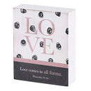 Dicksons Love Comes In All Forms White, Black, And Pastel Pink 3 x 4 Wood Distressed Finish Decorative Tabletop Plaque Home Décor