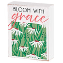 Dicksons Inspirational Christian Block Sign Tabletop Plaque 3 x 4 Inch MDF Bloom in Grace