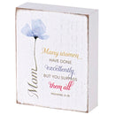 Dicksons Inspirational Christian Tabletop Plaque Rustic Whitewashed Block Sign Décor for Home 3 x 4 Inch MDF Mom You Surpass Them All