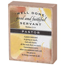 Dicksons Inspirational Christian Tabletop Plaque Block Sign Décor for Home 3 x 4 Inch MDF Pastor Appreciation Well Done Good and Faithful Servant