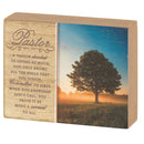 Dicksons Pastor Devoted To Giving Natural Brown 3 x 4 Inch Wood Table Top Block Sign