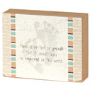 Dicksons No Foot So Small White and Orange 3 x 4 Inch Wood Table Top Block Sign