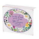 Dicksons Seek His Presence Continually Purple Floral 3 x 4 Inch MDF Decorative Tabletop Sign Plaque