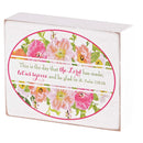 Dicksons This Is The Day Pink Floral 3 x 4 Inch MDF Decorative Block Tabletop Sign Plaque