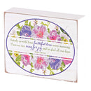 Dicksons Sing For Joy All Our Days Pink and Purple Floral 3 x 4 Inch MDF Decorative Tabletop Sign Plaque