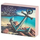 Dicksons We Have This Hope Anchor, Hebrews 6:19, Multicolor 4 x 3 Inch MDF Wood Tabletop Block Sign Plaque
