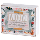 Dicksons Mom Her Children Arise Blessed - Proverbs 31:28 4 x 3 Inch Distressed MDF Wood Block Sign for Tabletop