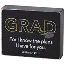 Dicksons Inspirational Graduation Christian Tabletop Plaque Block Sign Décor for Home 3 x 4 Inch MDF Grad For I Know the Plans