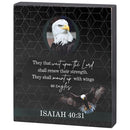 Dicksons Shall Renew Their Strength Eagle Black and Grey 10 x 8 Inch MDF Decorative Tabletop Sign Plaque