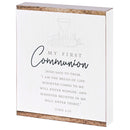 Dicksons My First Communion White And Woodgrain 8 x 10 Wood Distressed Finish Decorative Tabletop Plaque Home Décor