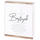 Dicksons Baptized Strengthen Your Life White And Woodgrain 8 x 10 Wood Distressed Finish Decorative Tabletop Plaque Home Décor