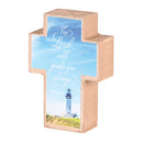Dicksons The Lord Will Guide You, Isaiah 58:11, Multicolor 3.88 x 2.75 Inch MDF Wood Tabletop Block Cross Sign Plaque