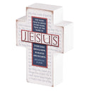 Dicksons Name Above Every Name Red, Blue, and Grey 4 x 3 Inch MDF Decorative Tabletop Sign Plaque