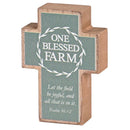 Dicksons Inspirational Christian Cross Block Sign Tabletop Plaque 2.75 x 3.75 Inch MDF One Blessed Farm