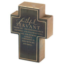 Dicksons Faithful Servant Dark Green 4 x 3 MDF Table Top Block Cross