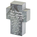 Dicksons For I Know The Plans I Have For You Grey 4 x 3 MDF Table Top Block Cross