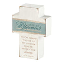Dicksons Blessed Retirement Classic White 2.75 x 4 Inch Wood Distressed Table Top Cross