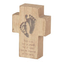 Dicksons No Foot So Small Natural Brown 2.75 x 4 Inch Wood Table Top Cross