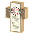 Dicksons I Know That I Can Do All Things Distressed Finish Block Style Tan 4 x 2.75 MDF Tabletop Cross Shaped Plaque