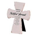 Dicksons Inspirational Christian Cross Wall Sign Tabletop Plaque 5.25 x 7 Inch Resin Faithful Servant