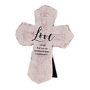 Dicksons Inspirational Christian Cross Wall Sign Tabletop Plaque 5.25 x 7 Inch Resin Love